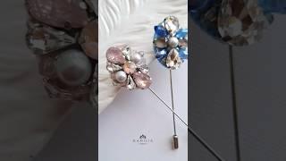 Броши-иглы с натуральным жемчугом и кристаллами  В наличии kamilia_brand  #броши #брошьназаказ