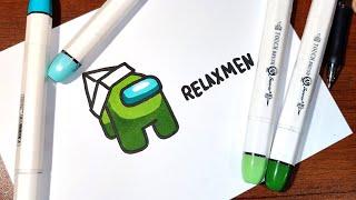 Как нарисовать Амонг Ас  | Рисунок | How to draw relaxmen Among Us | Рисунки для срисовки