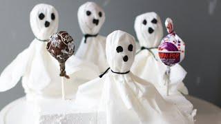 Halloween Ghost Pops | Blow Pop Tootsie Pop Ghosts