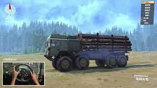 Test Drive A Big Log Truck Fully Loaded | Mudrunner Steering Wheel