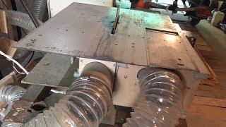 Вытяжка в столярной мастерской Ч 10. Подключение к станкам.  Connecting the hood to machine tools