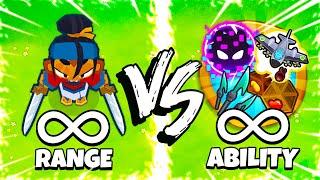 Unlimited RANGE vs Unlimited ABILITIES Challenge in BTD 6!