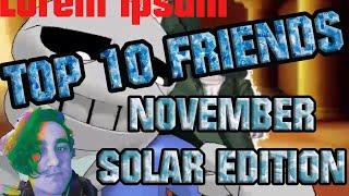 Top Ten Friends by TangentFire [NOVEMBER SOLAR EDITION]