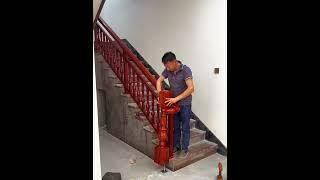 Ground fixed stair railing process- Good tools and machinery make work easy