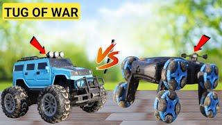 Tug of war rc monster truck vs rc stunt car