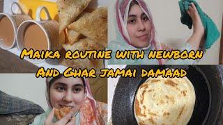 My daily routine with my newborn in Mayka | Ammi se Roz dant par rhi | #guriyakiduniya