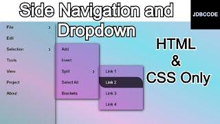 Side Navigation with Dropdown | HTML and CSS || JDBCODE