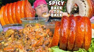 Spicy Lechon Belly Roll & Spicy Garlic Butter Tahong Mukbang