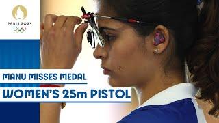 Manu Bhaker misses out on podium, finishes 4th | 25m pistol women's shooting  | Paris 2024