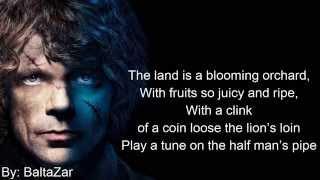 Miracle of sound - Half man's song Lyrics tyrion Lannister GOT