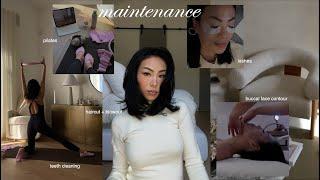 maintenance vlog | pilates, buccal facelift massage, new haircut, teeth cleaning, groceries