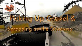 Dump Trailer Hauling & Spreading Gravel with Skid Steer