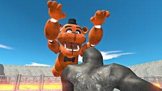 Freddy Fazbear vs Mutant Primates in Lava Stadium Arena - Animal Revolt Battle Simulator