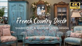 French Country Style Home Decor with Shabby Chic Elegance and Antique-Laden Design