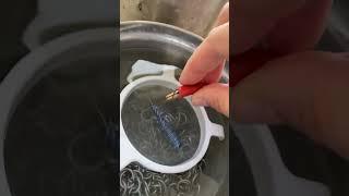 Anodizing #titanium jump rings #chainmaille #chainmail #steampunk #chemistry #science #anodizing