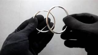 Hand-made circle chubby hoop earrings 6cm.