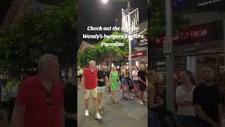 Big line for Wendy's burgers at Surfers Paradise Gold Coast ️