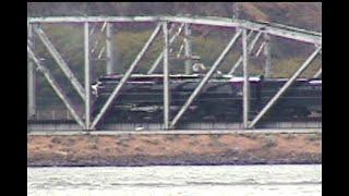 1278. SOUTHERN PACIFIC SP 4449 back off of Wishram BN Columbia River Bridge and into YARD