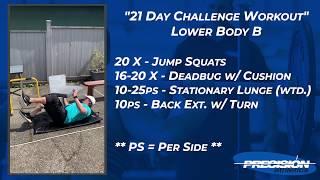 21 Day Challenge Home Workout Lower Body B - Precision Athletics - Vancouver Personal Trainers