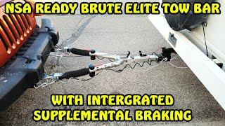 My Favorite FLAT TOWING setup, NSA READY BRUTE ELITE RV TOW BAR with INTEGRATED SUPPLEMENTAL BRAKE