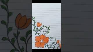 Beautiful Border Design  | Border Design of Dairy Page #easy #shorts #satisfying #viral