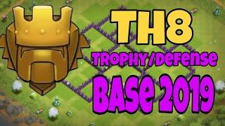 *NEW* TH8 Trophy/Defense Base Updated 2019!!