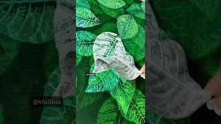 Green leaves painting process / Acrylic painting ideas / Botanical art #leaves