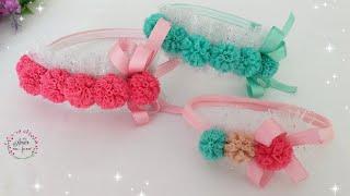 ARCO com POMPONS  ARCO TULE  Pap-Diy Ribbon Bow  Jaqueline Kelle