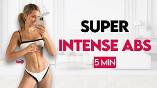 5 min Abs Burn  Intense Pilates Workout at Home | No Equipment, All Levels!