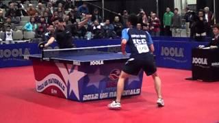 Khoa Nguyen vs. Timothy Wang, USA Nationals Table Tennis, Men's Singles Semifinal, Slow Motion Serve