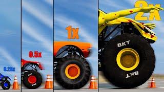 Big vs Medium vs Small Monster Trucks #12 - Beamng drive