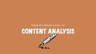 A-Level Psychology (AQA) - Research Methods: Content Analysis