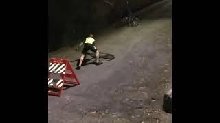 Bicycle chain slips on a steep climb