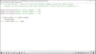 Python program to find the largest of three numbers