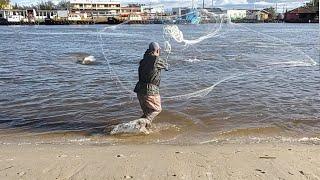 Pesca de tarrafas, 09-08-24, Barra de Tramandaí, RS. #pescadetarrafas #netfishing #pescarias #fish