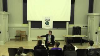 "Fossil Fuels Improve the Planet" by Alex Epstein at Vassar College -- 350.org reps stage "walkout"