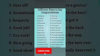 Different Ways to Say Congratulation