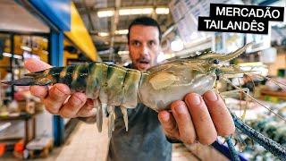 Comendo no MAIOR MERCADÃO do mundo na Tailândia 