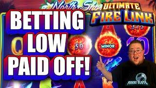 BETTING LOW PAID OFF with a BIG WIN!!!! On Ultimate FireLink Slot 