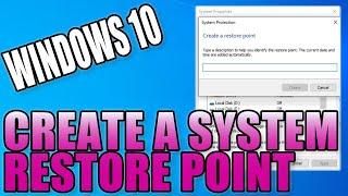 How To Create A System Restore Point In Windows 10 PC Tutorial | Restore To A Working Point