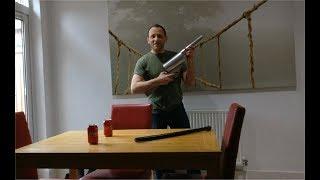 Piston powered ping pong gun tutorial and tests..