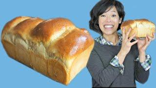 Hokkaido Japanese MILK BREAD Recipe -- fluffiest loaf & stays fresh longer?! --Tangzhong Method