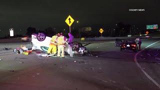 Man Seriously Injured In Major Freeway Crash | Santa Ana, CA