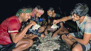 অসময়ে বর্ষাকাল,চাবড়া চিংড়িতে সাদা জাল sundarban net fishing!!!