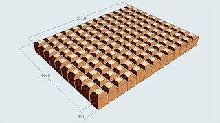 3D end grain cutting board #15. Version for woodworkers