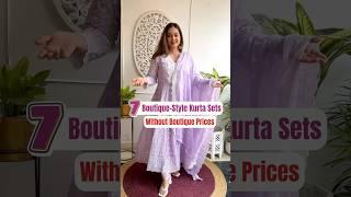 7 Budget Kurta Sets that Look Designer Boutique Style #kurtaset #designer #shorts #partywear #haul