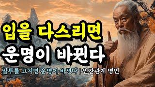 말투를 고치면 운명이 바뀐다 | 채근담, 장자, 쇼펜하우어, 괴테, 니체, 맹자, 사마천, 명심보감 인간관계 명언 | 입을 다스리면 운명이 바뀐다