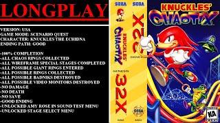 Knuckles' Chaotix [USA] (Sega Genesis 32X) - (Longplay - Scenario Quest | 100% | Good Ending Path)