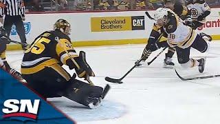 Pavel Zacha Sets Up Charlie McAvoy With Spectacular Diving Pass To Put Bruins On Board vs. Penguins
