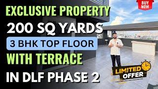Most Demanding size 200 SQYD TOP FLOOR with ROOF RIGHTS in DLF phase 2 #realestate #realestateindia